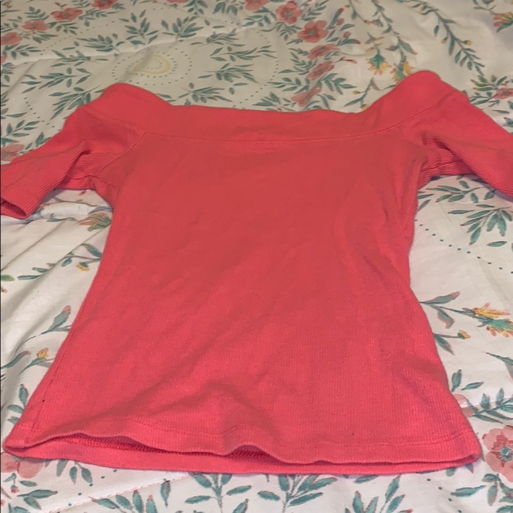 Pink off the shoulder shirt